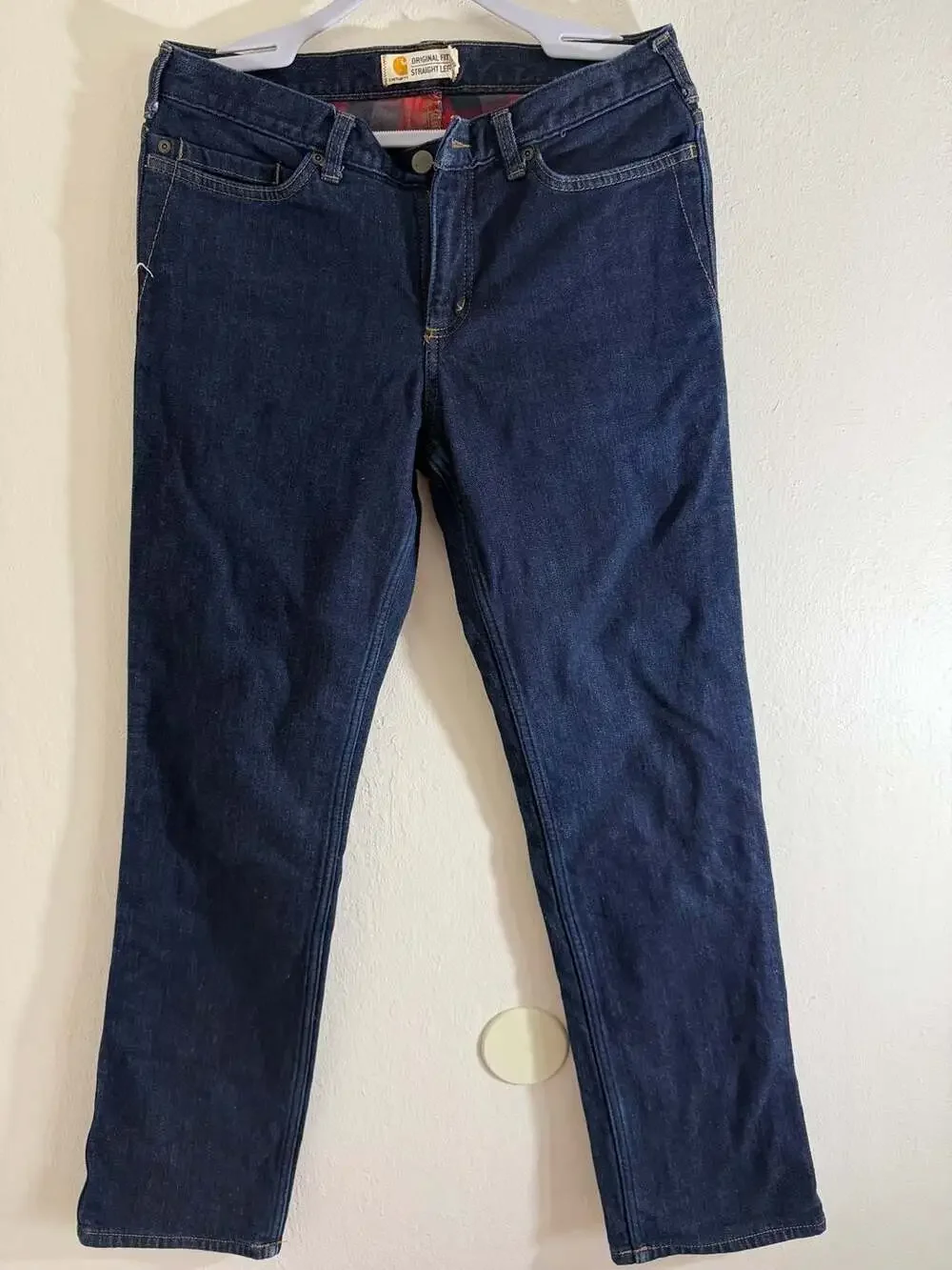Carhartt Women's Flannel Lined Original Fit Straight Leg Denim Jeans